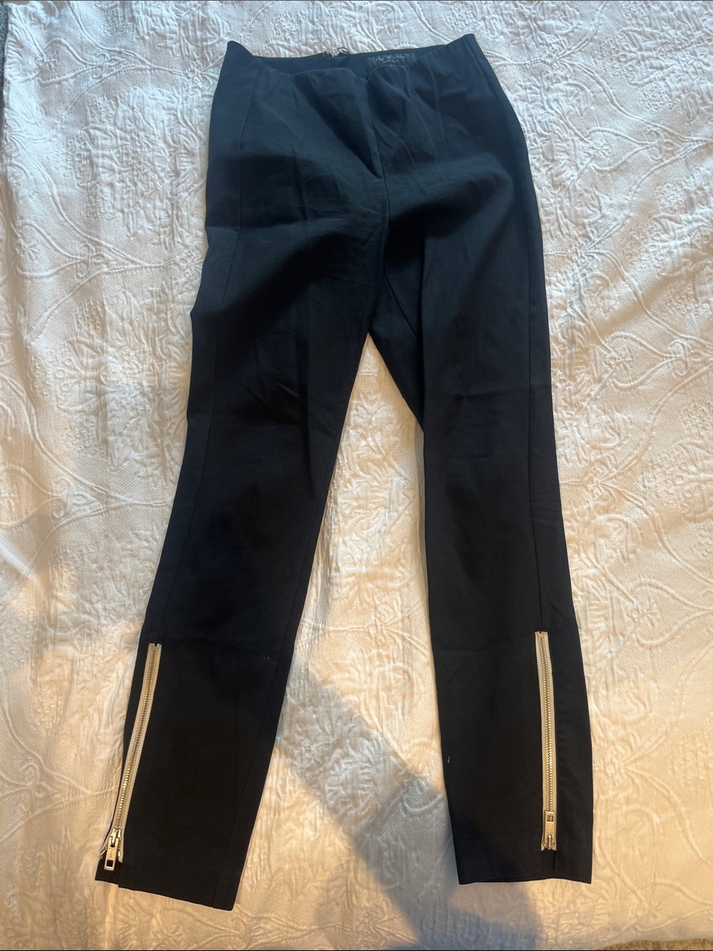 rag & bone Black Ankle Zip Ponte Pants